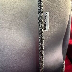 ah-dorned Gray Neoprene Tote with Braided Trim